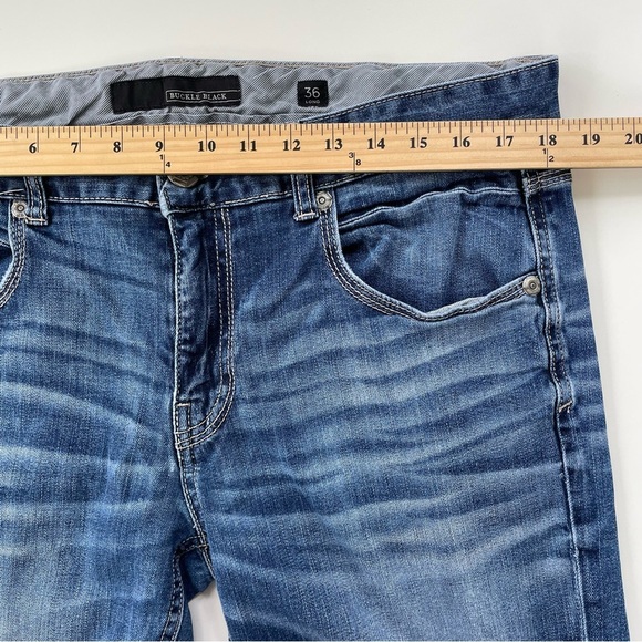 Buckle Black BKE Men's Medium Rinse Denim Bootcut Jeans Size 36 Long - Picture 8 of 10
